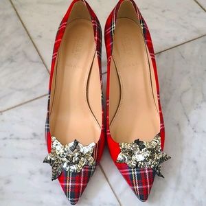 J Crew redHolidays! Tartan plaid heels
